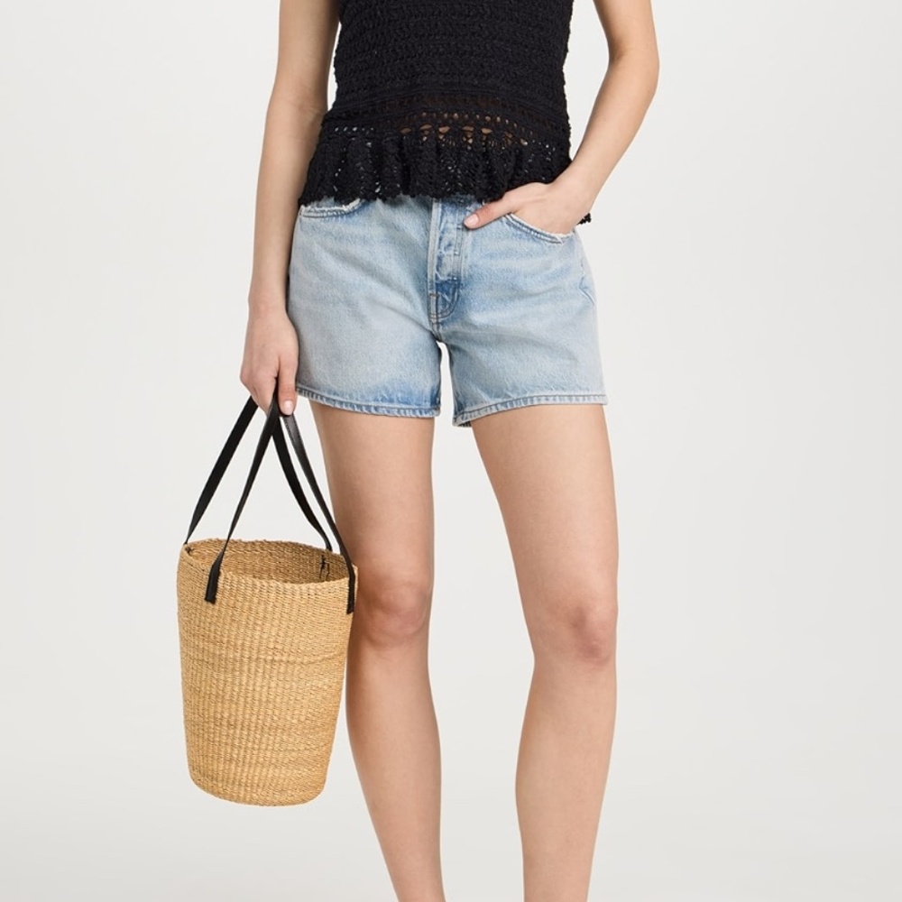 Bembien Natural Woven Tote with Black Handles - Picture 8 of 10